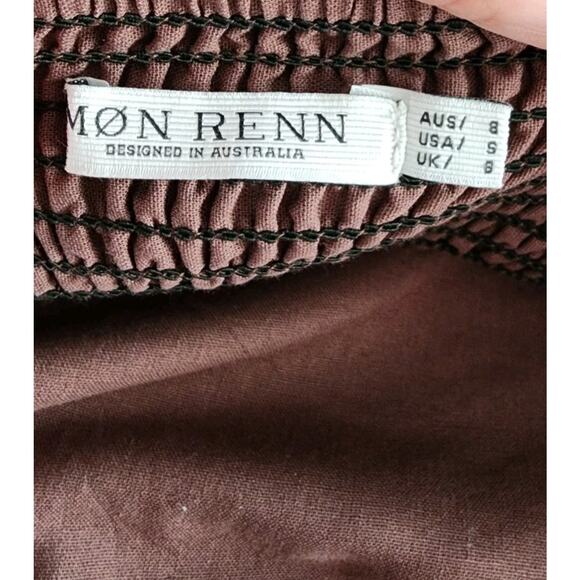 Mon Renn Fresco Embroidered Hemline Sundress Maxi Dress Linen Blend Small - Picture 10 of 11